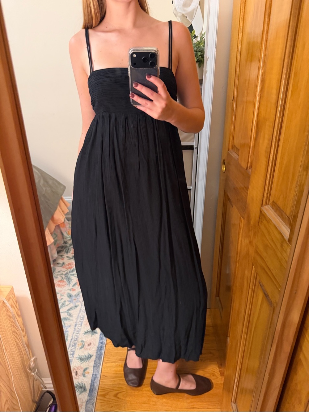 Abercrombie crinkle texture backless midi dress